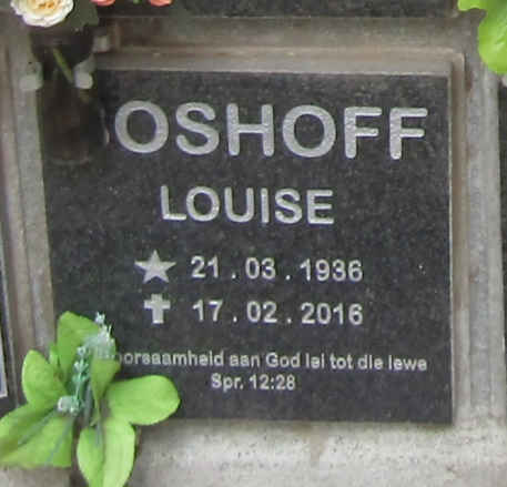 BOSHOFF Louise 1936-2016