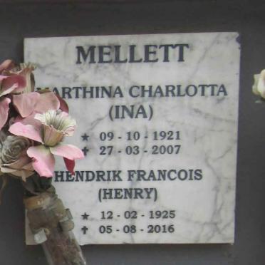 MELLETT Hendrik Francois 1925-2016 & Marthina Charlotta 1921-2007