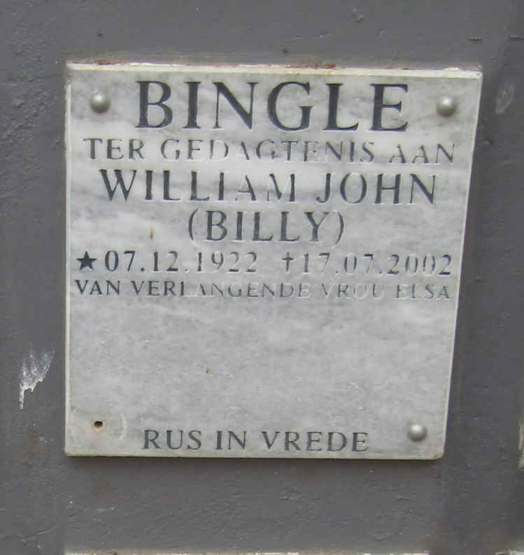 BINGLE William John 1922-2002