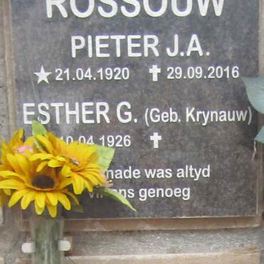 ROSSOUW Pieter J.A. 1920-2016 & Esther G. KRYNAUW 1926- 