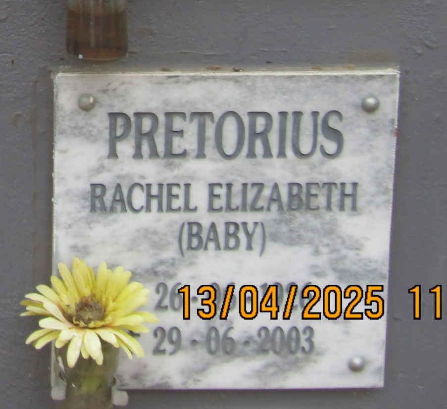 PRETORIUS Rachel Elizabeth 1926-2003