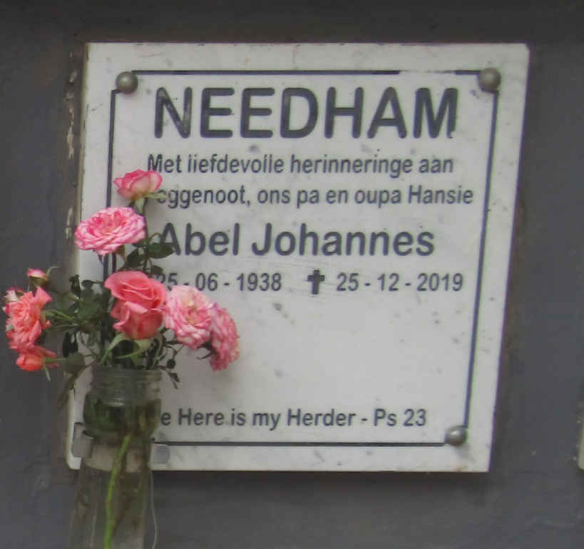 NEEDHAM Abel Johannes 1938-2019