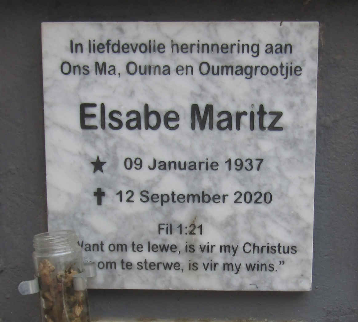 MARITZ Elsabe 1937-2020