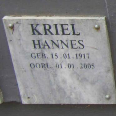 KRIEL Hannes 1917-2005