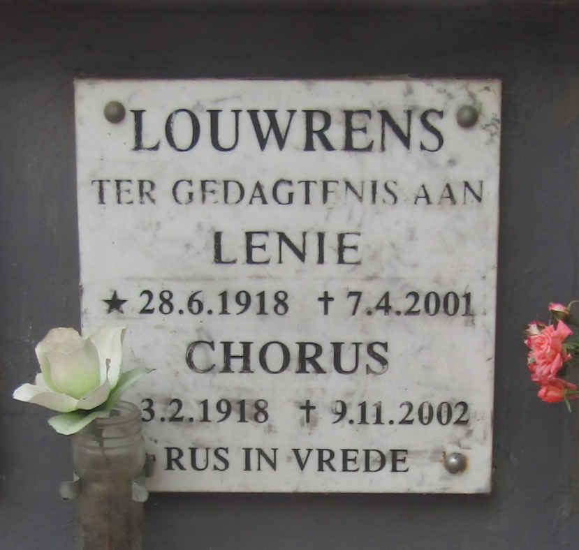 LOUWRENS Chorus 1918-2002 & Lenie 1918-2001