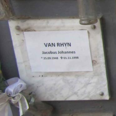 RHYN Jacobus Johannes, van 1948-1998