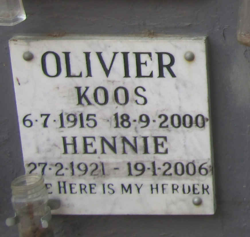 OLIVIER Koos 1915-2000 :: OLIVIER Hennie 1921-2006