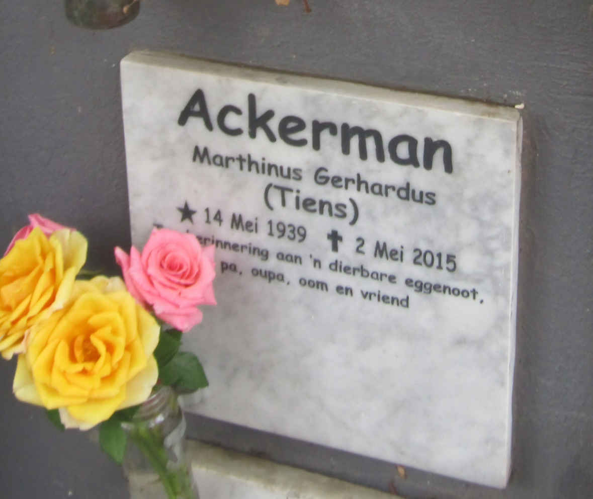 ACKERMAN Marthinus Gerhardus 1939-2015