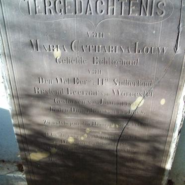 SUTHERLAND Maria Catharina nee LOUW -1872