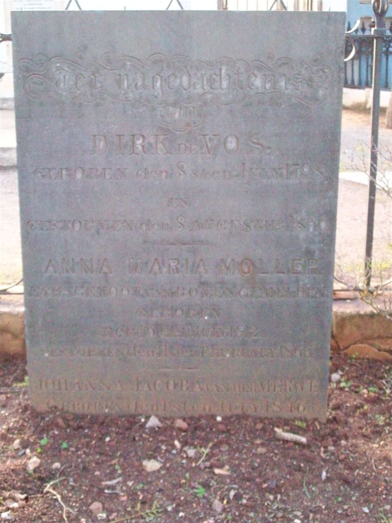 VOS Dirk, de 1798-1866 &amp; Anna Maria MOLLER 1812-1866 :: VAN DER MERWE Johanna Jacoba ??-1876