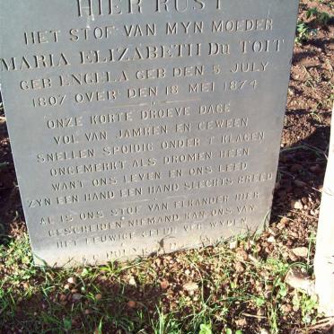 TOIT Maria Elizabeth nee ENGELA 1807-1874 :: LE ROUX J.E. nee DU TOIT_1