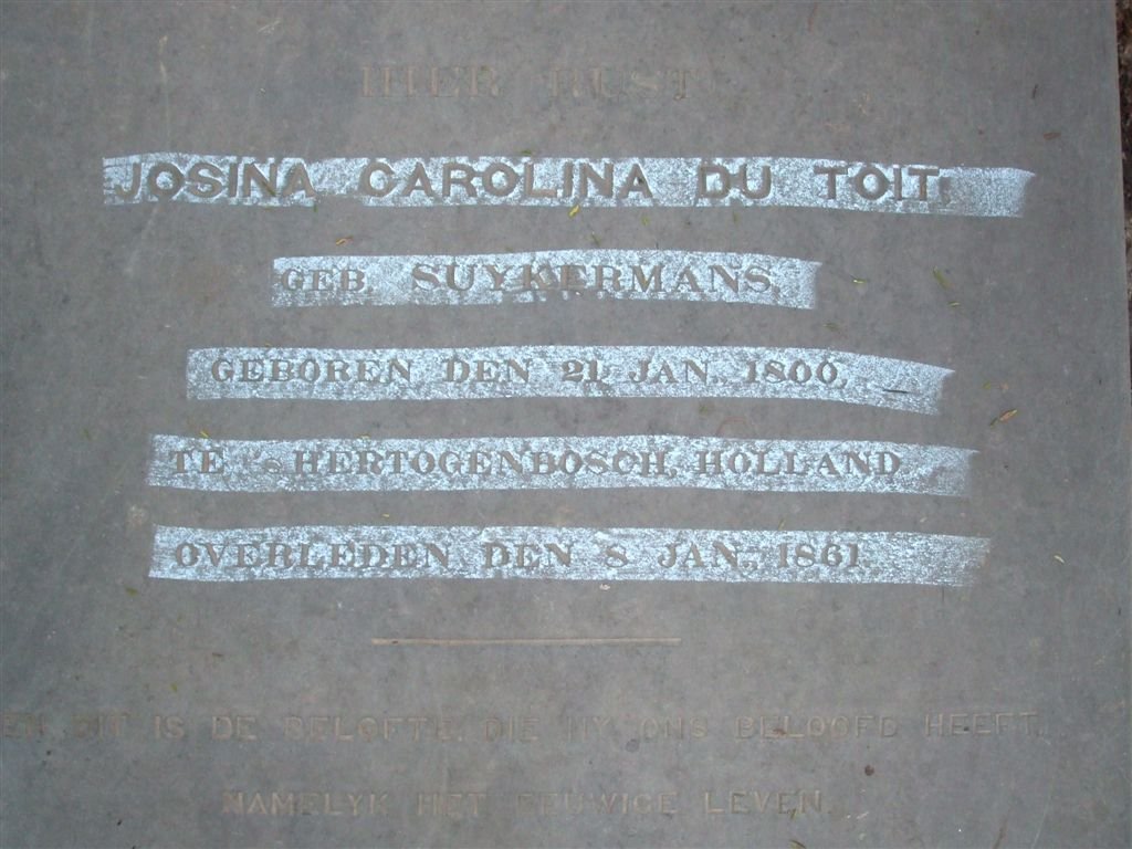 TOIT Josina Carolina, du nee SUYKERMANS 1800-1861