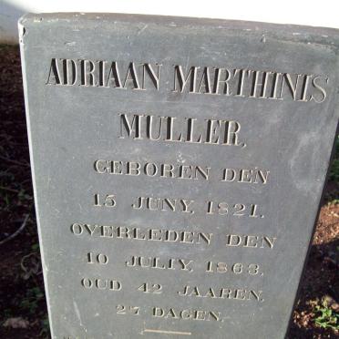 MULLER Adriaan Marthinus 1821-1863
