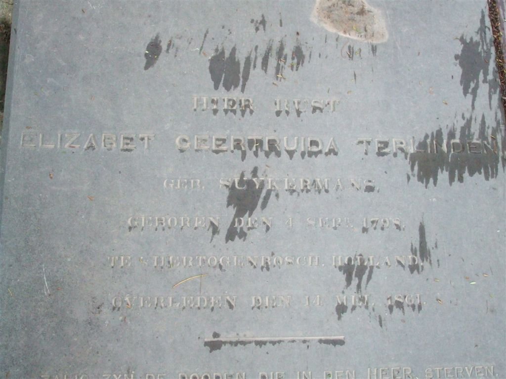 TERLINDEN Elizabeth Geertruida nee SUYKERMANS 1798-1861_1