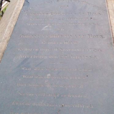 ROUX Carolus Philippus, le 1792-1864 &amp; Johanna Christina DAVEL 1794-1885