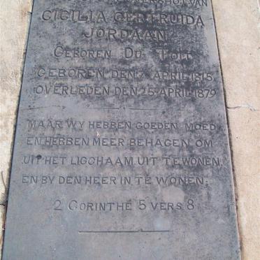 JORDAAN Ernst Gabriel 1809-1879 &amp; Cicilia Gertruida DU TOIT 1815-1879