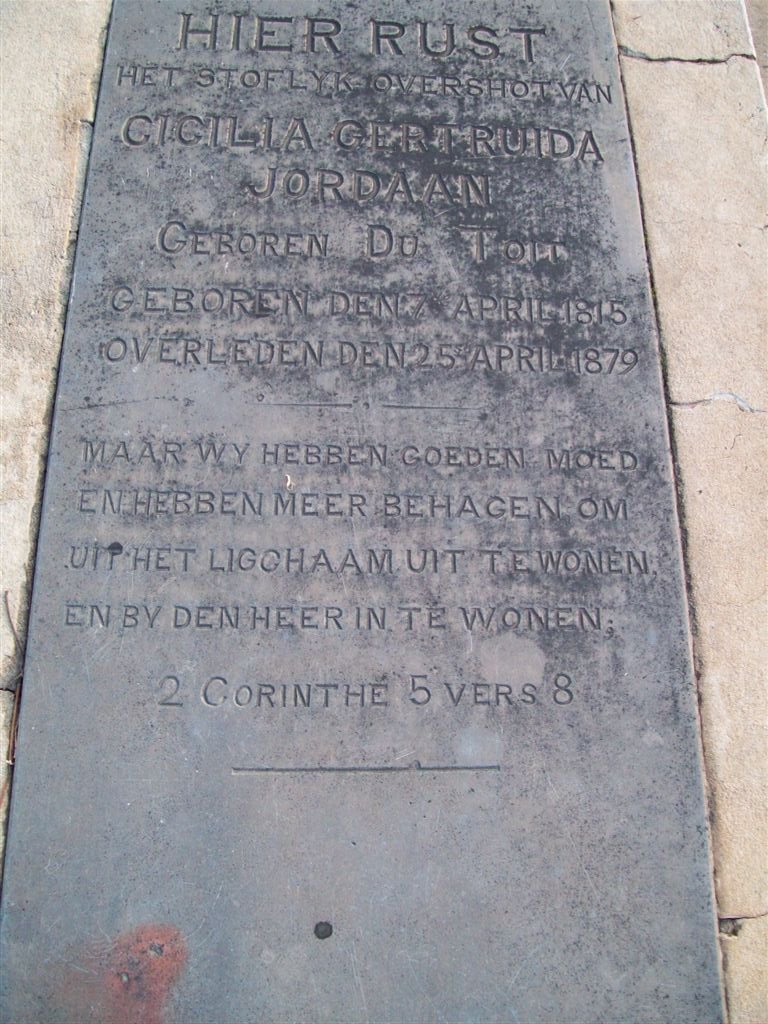 JORDAAN Cicilia Gertruida nee DU TOIT 1815-1879