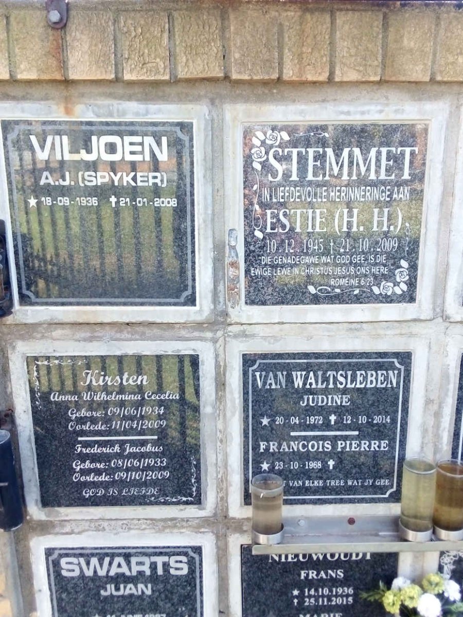 VILJOEN :: STEMMET :: KIRSTEN :: VAN WALTSLEBEN  