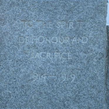1. In the Spirit of Honour and Sacrifice 1914-1919