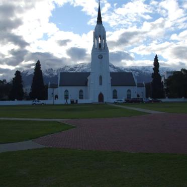 1.  Dutch Reformed Church with thick snow in the back ground