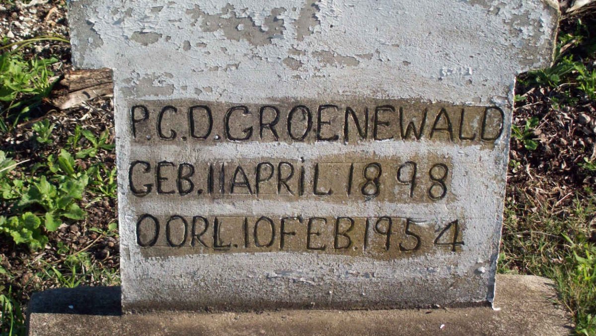 GROENEWALD P.C.D. 1898-1954