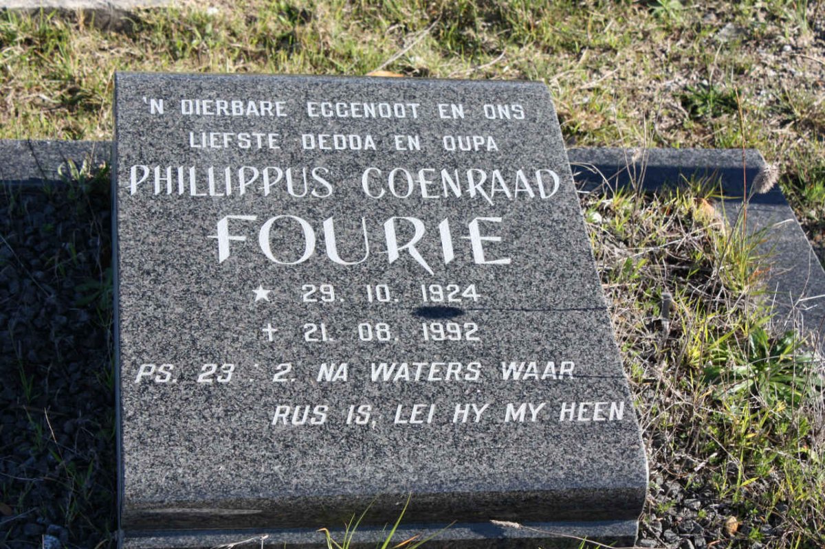 FOURIE Phillippus Coenraad 1924-1992