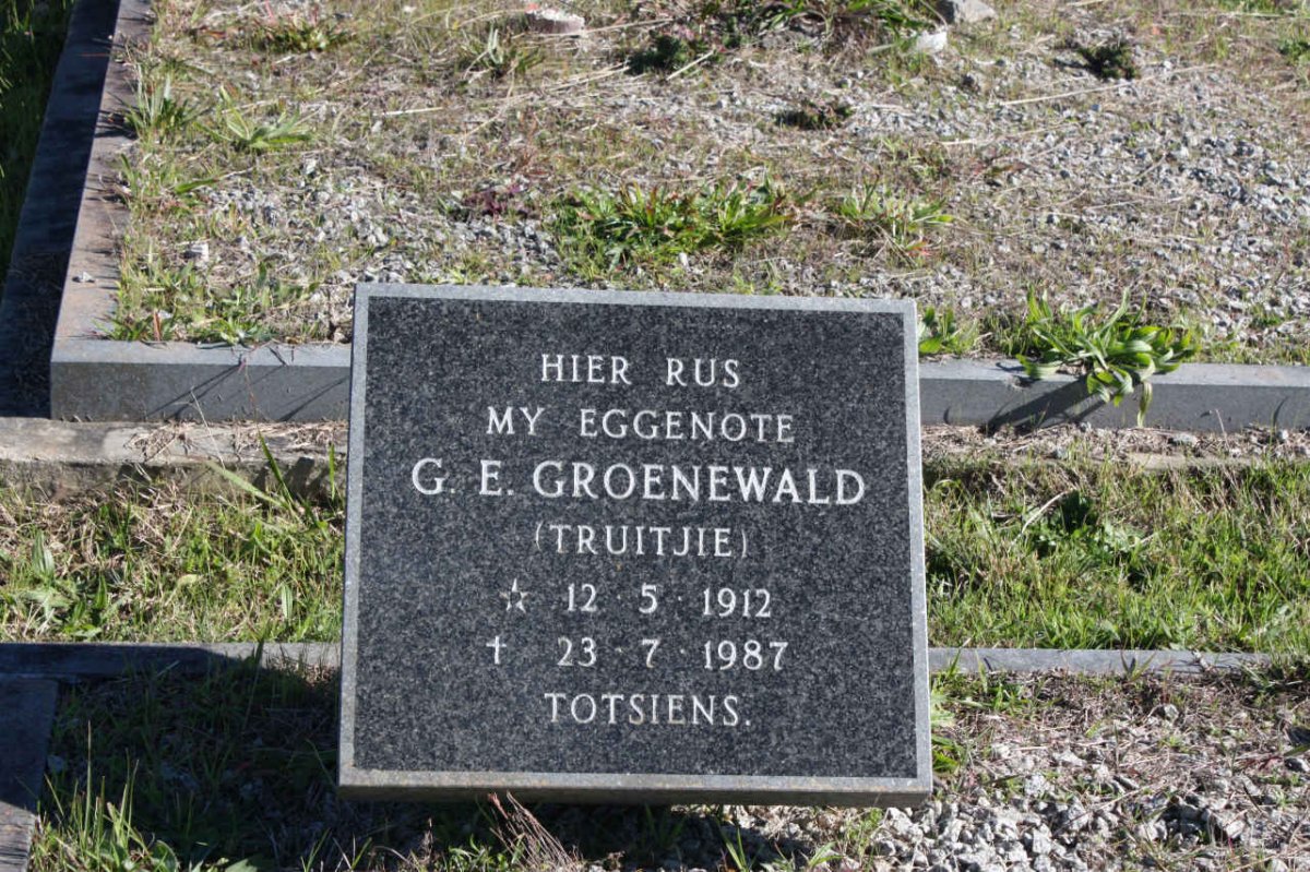 GROENEWALD G.E. 1912-1987