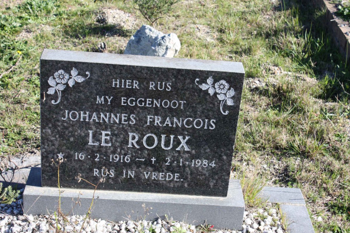 ROUX Johannes Francois, le 1916-1984
