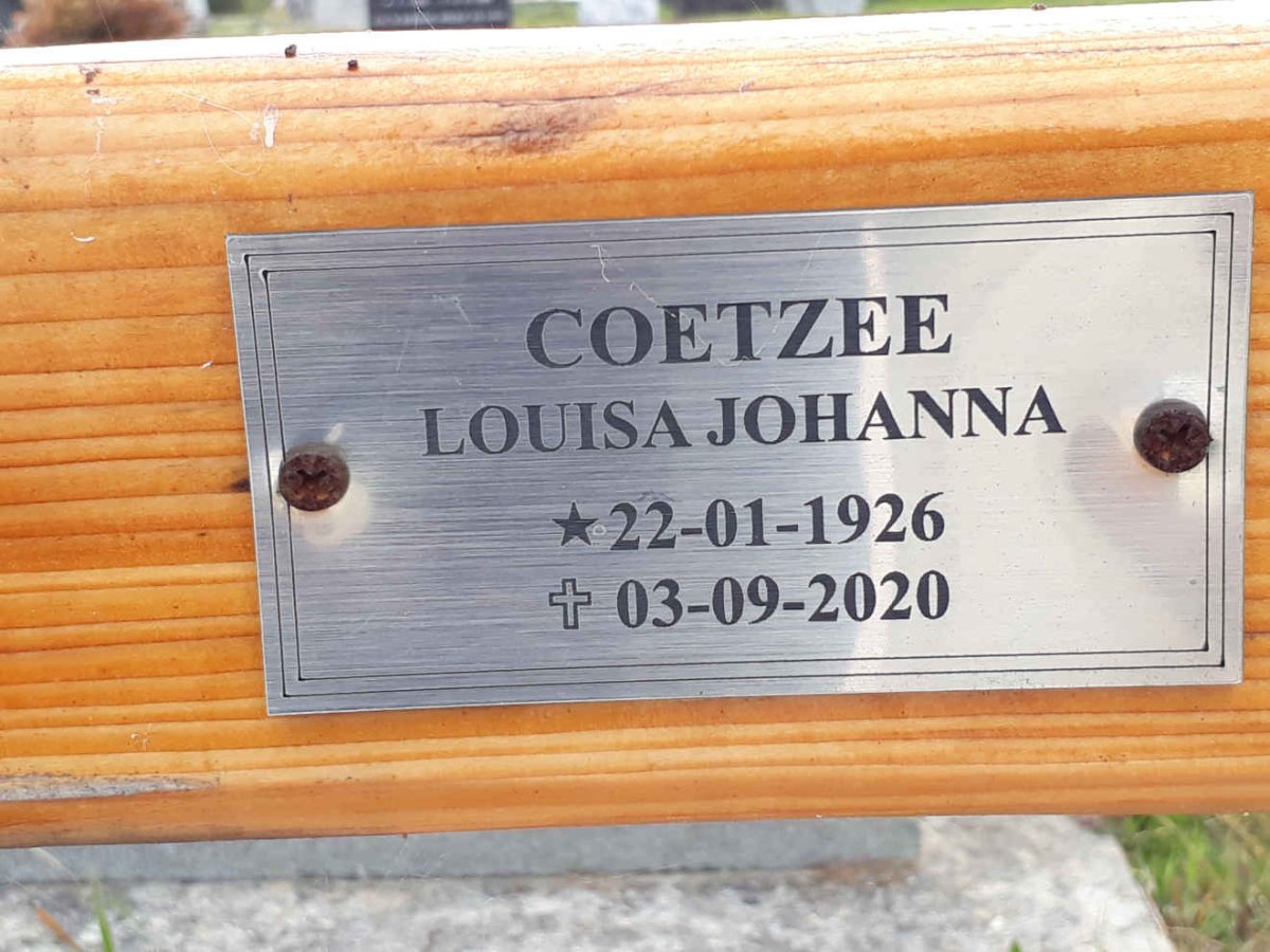 COETZEE Dirk Willem 1925-2014 &amp; Louisa Johanna 1926-2020