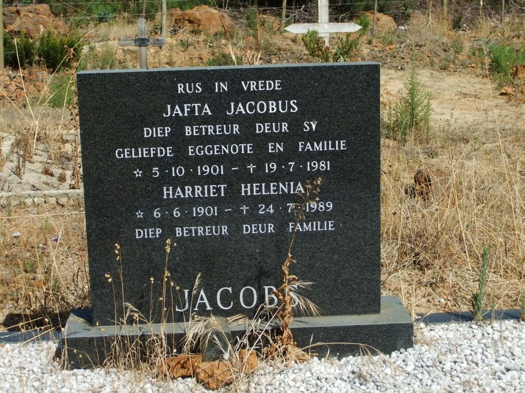 JACOBS Jafta Jacobus 1901-1981 &amp; Harriet Helenia 1901-1989