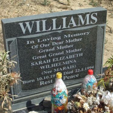 WILLIAMS Sarah Elizabeth Wilhelmina nee MARAIS 19??-1994