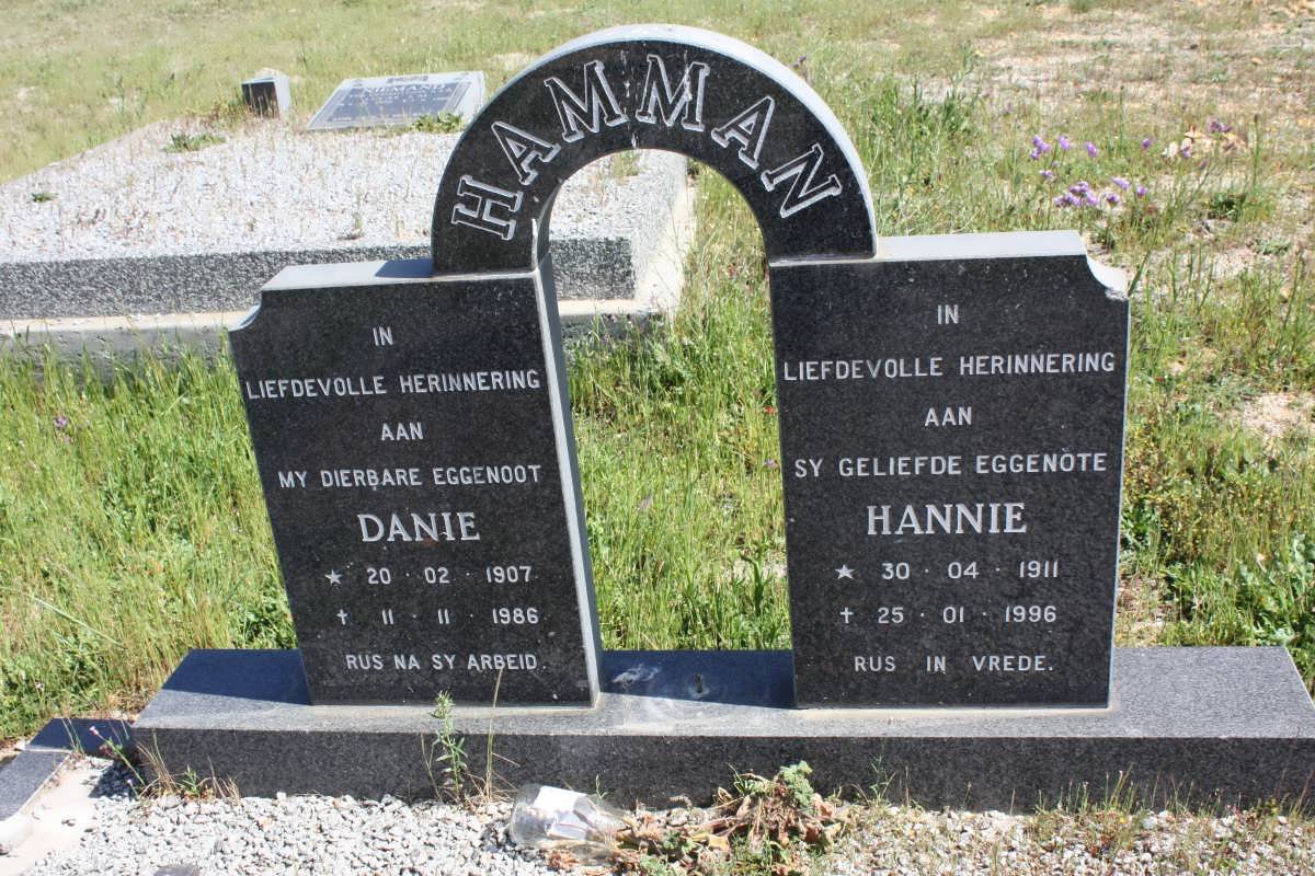 HAMMAN Danie 1907-1986 &amp; Hannie 1911-1996