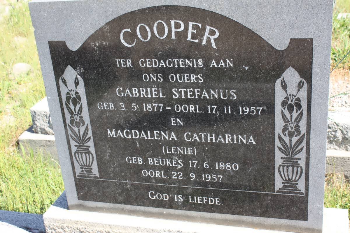 COOPER Gabriel Stefanus 1877-1957 &amp; Magdalena Catharina BEUKES 1880-1957