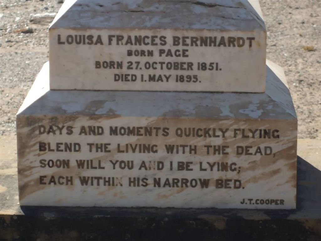 BERNHARDT Louisa Frances nee PAGE 1851-1895