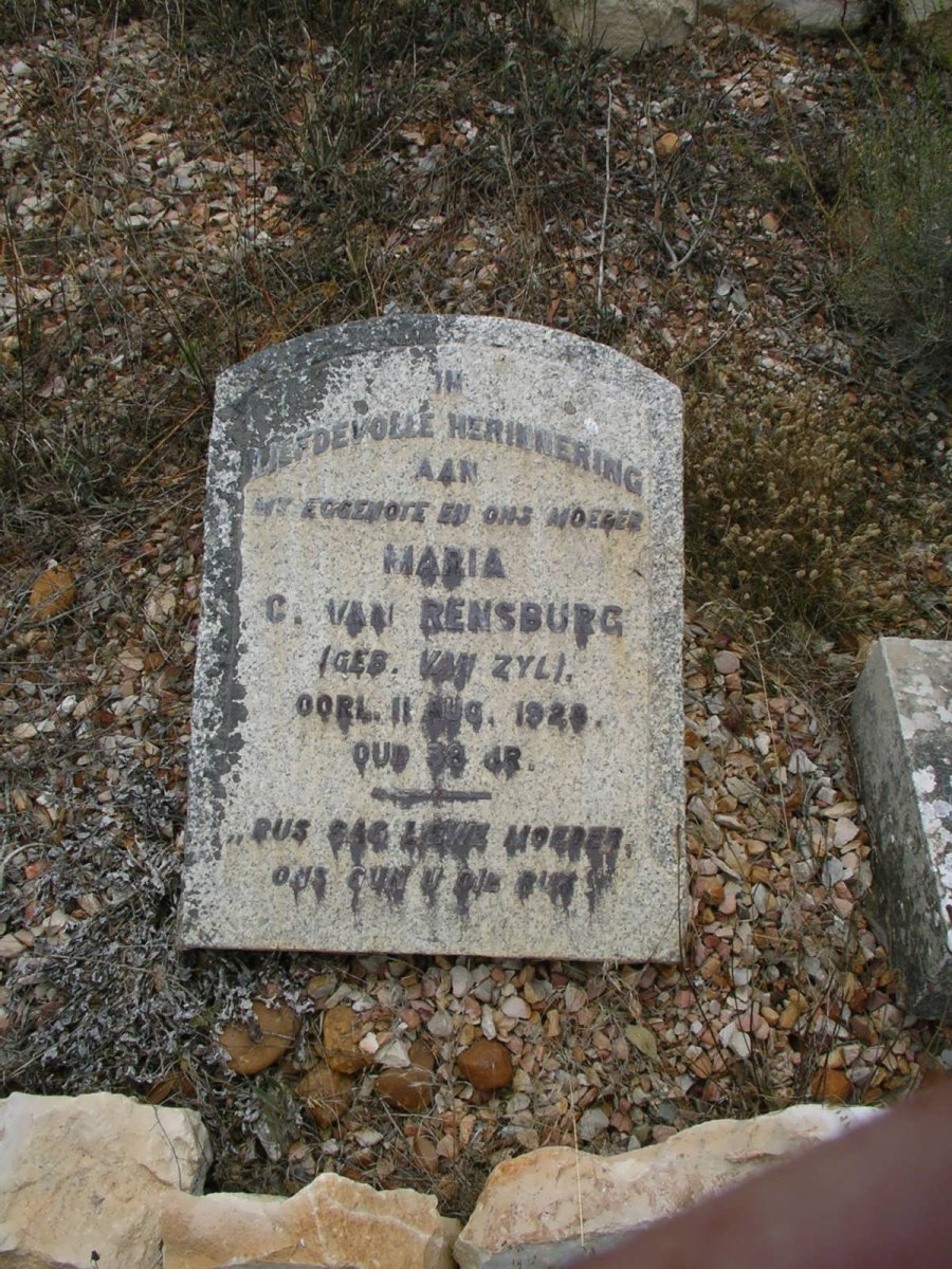 RENSBURG Maria C., van nee VAN ZYL -1923