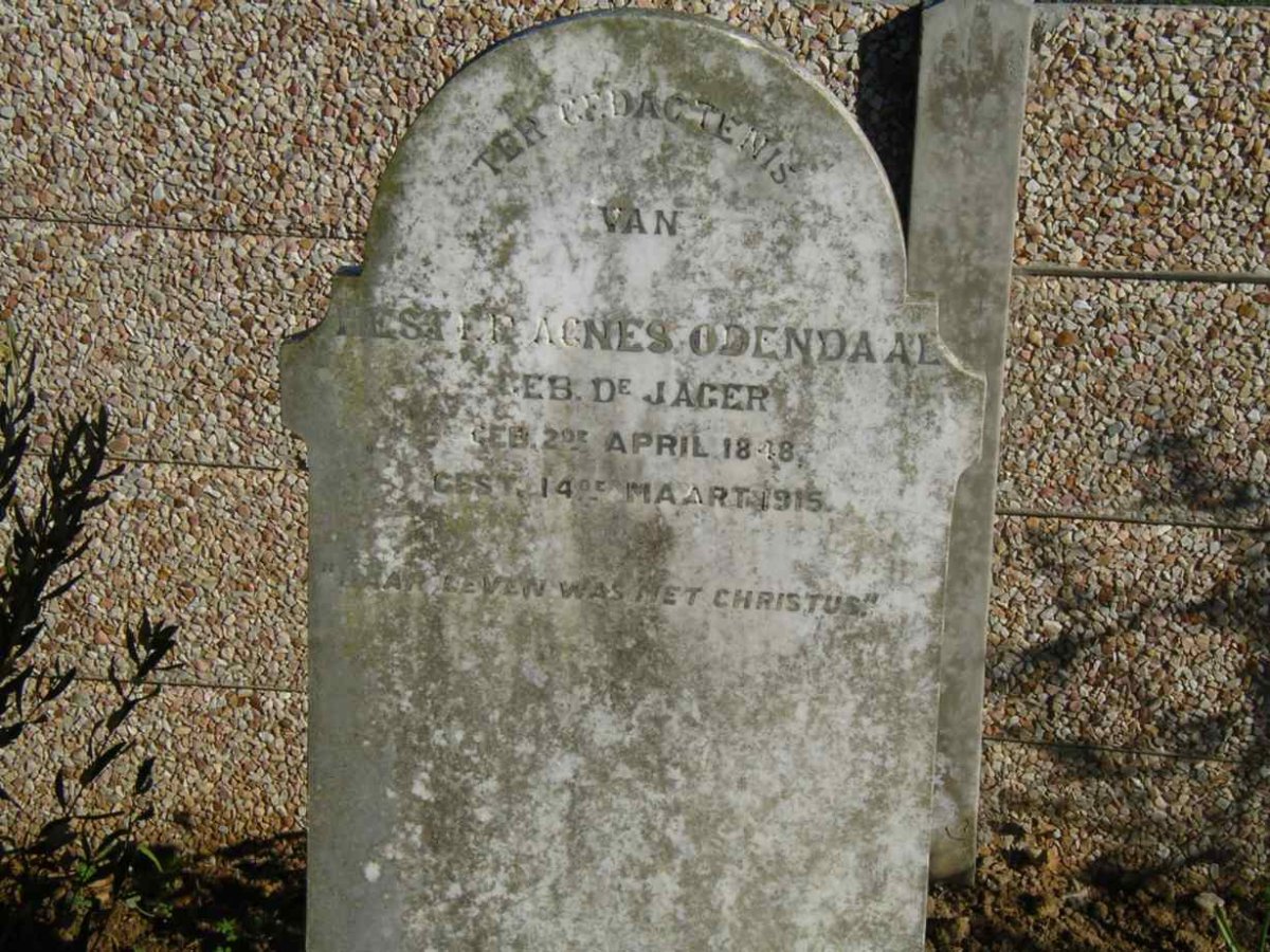 ODENDAAL Hester Agnes nee DE JAGER 1848-1915