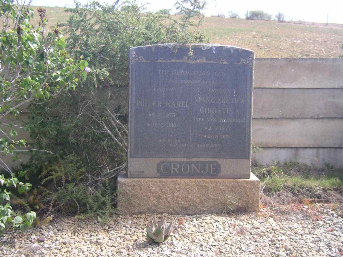 CRONJE Pieter Karel 1873-1918 &amp; Margaretha Christina VAN RENSBURG 1877-1954