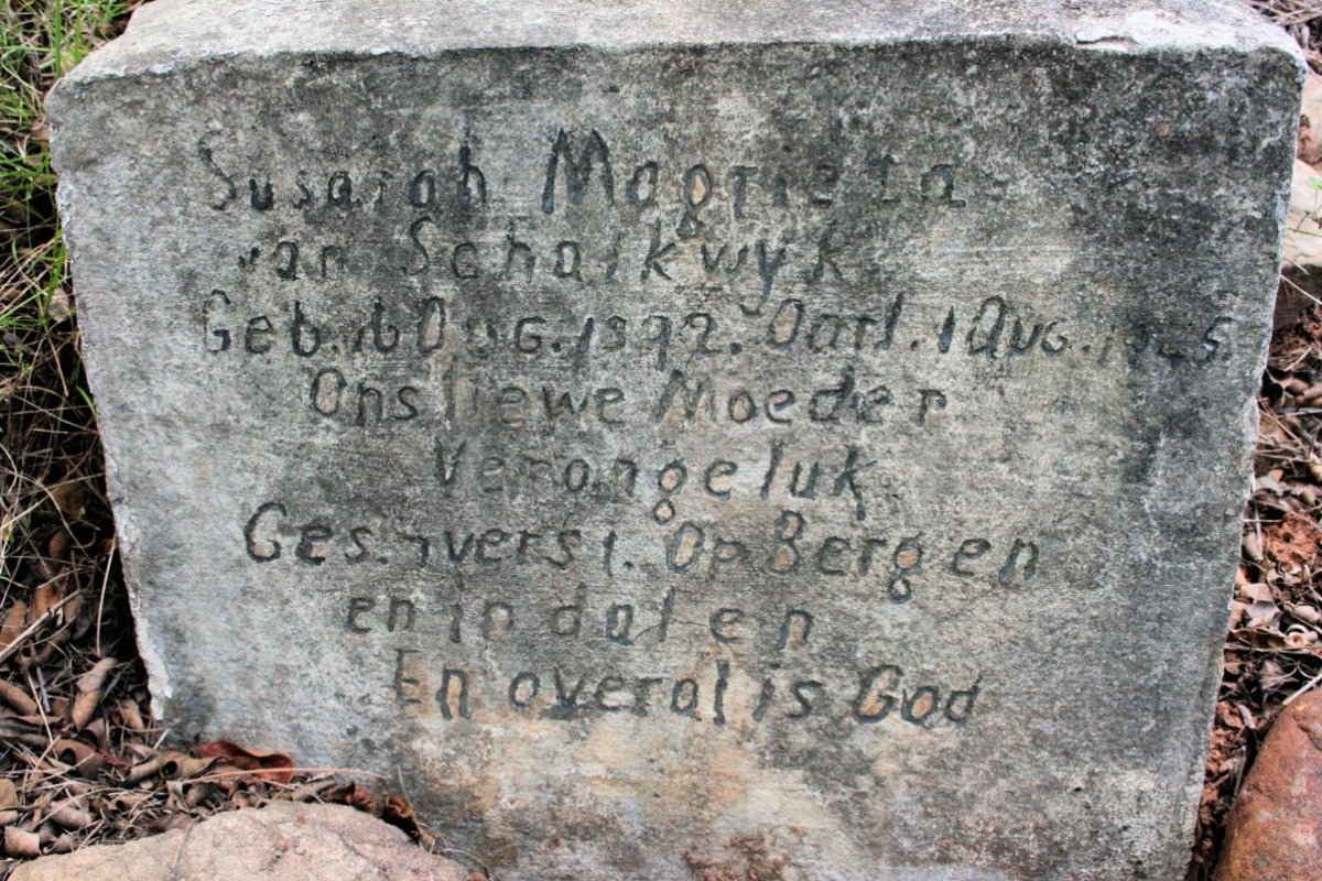 SCHALKWYK Susarah Magrieta, van 1892-1945