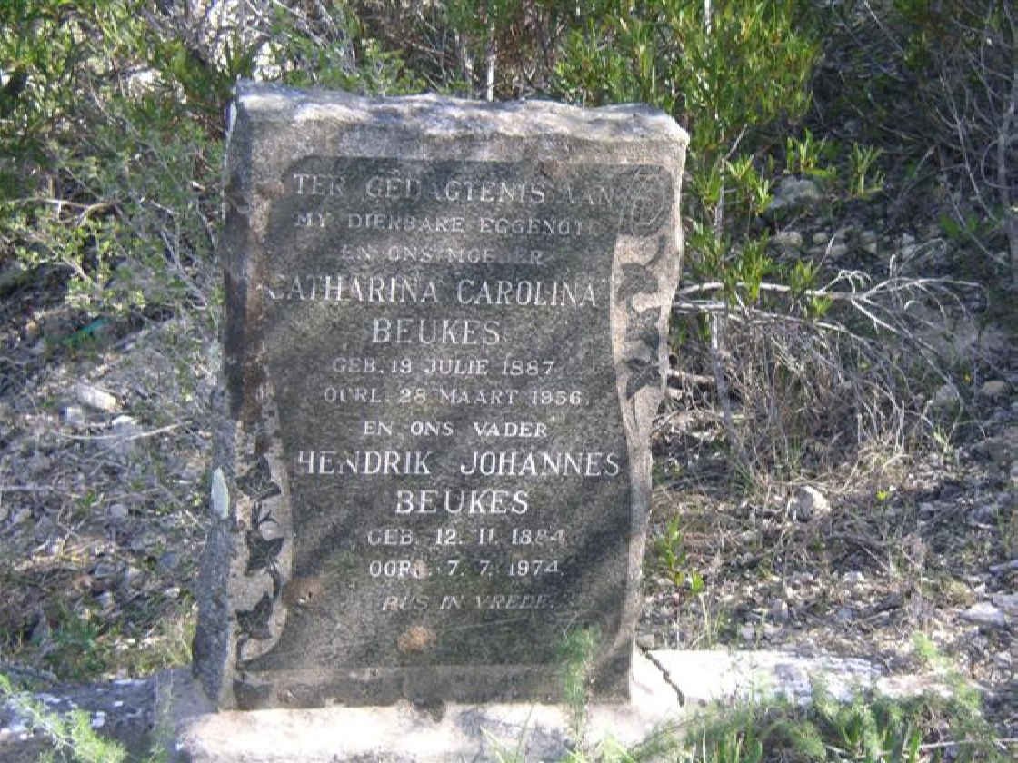 BEUKES Hendrik Johannes 1884-1984 &amp; Catharina Carolina 1887-1956