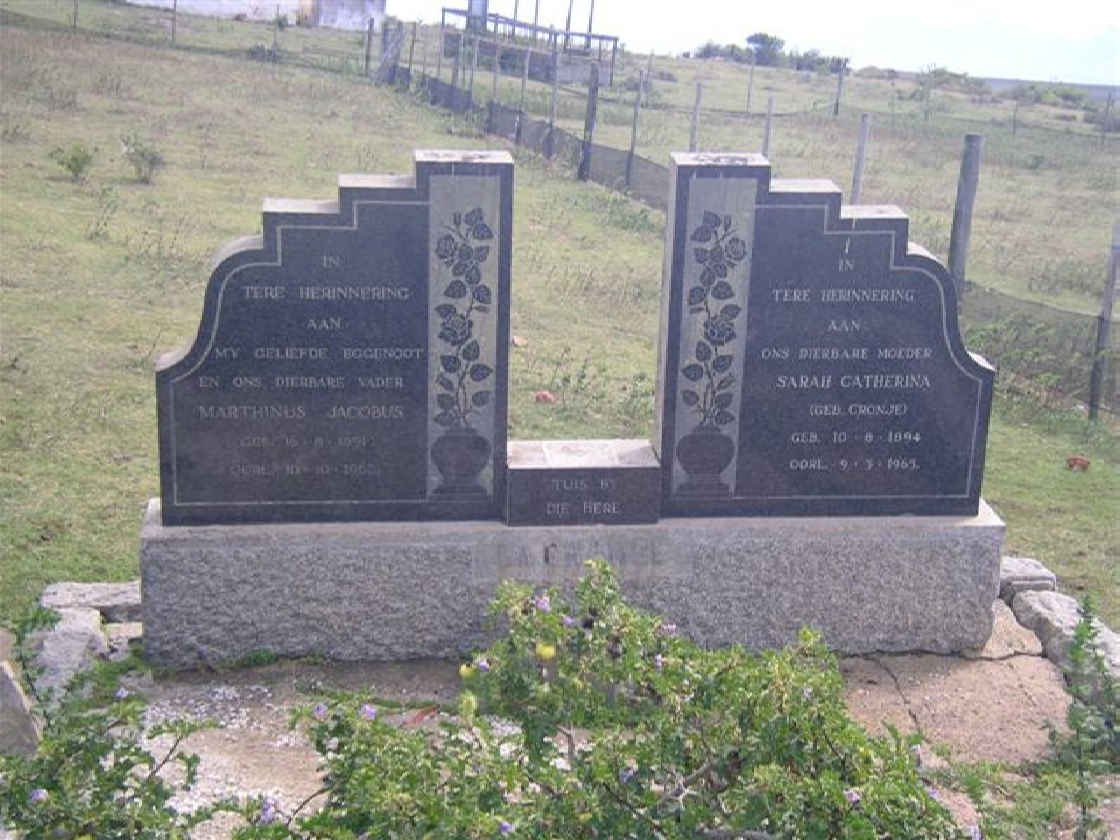 GRANGE Marthinus Jacobus, la 1891-1962 &amp; Sarah Catherina CRONJE 1894-1965