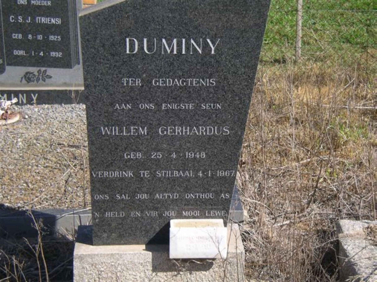 DUMINY Willem Gerhardus 1948-1967