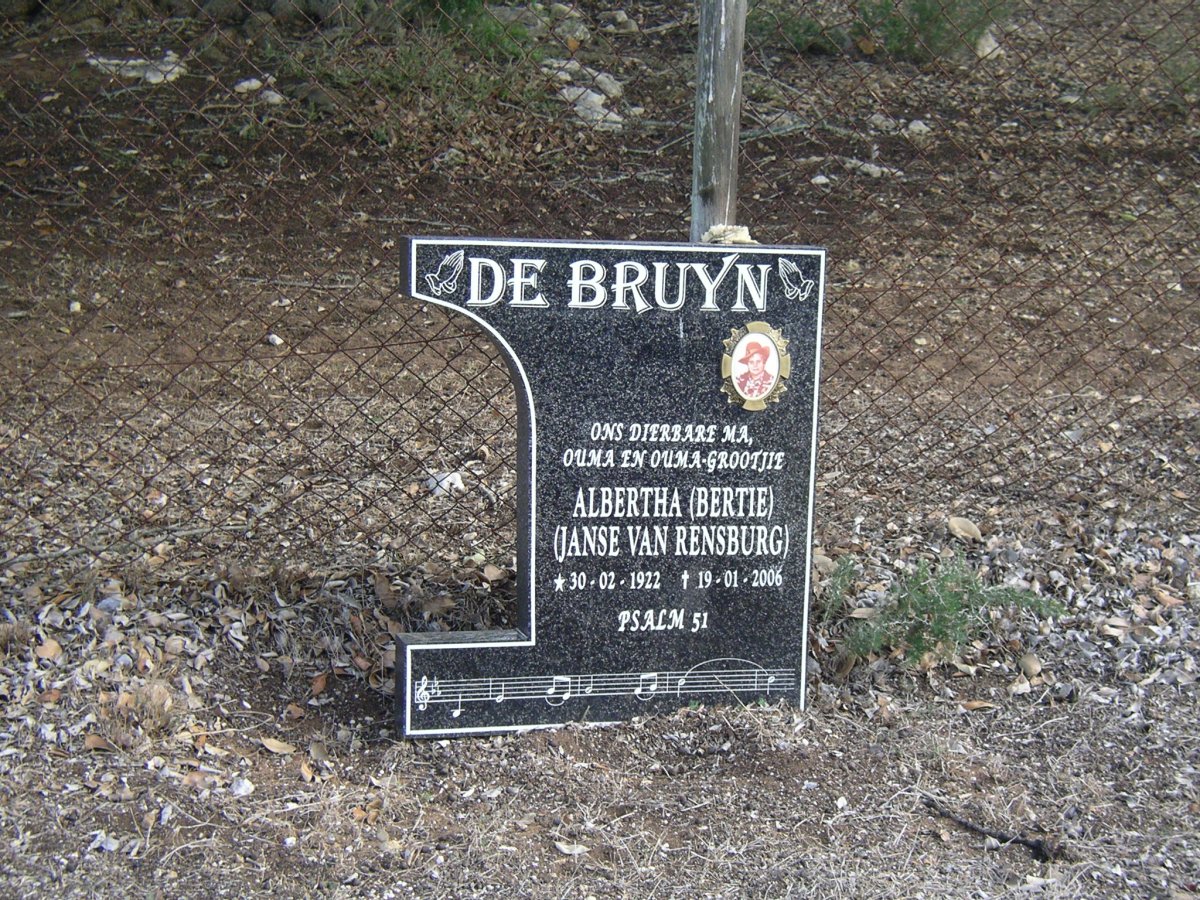 BRUYN Albertha, de nee JANSE VAN RENSBURG 1922-2006