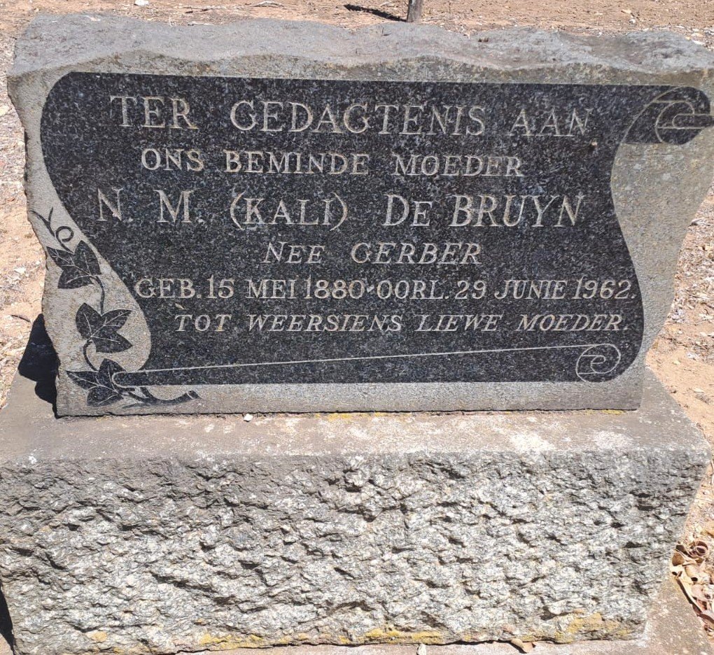 BRUYN N.M., de nee GERBER 1880-1962