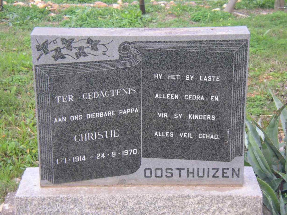 OOSTHUIZEN Christie 1914-1970