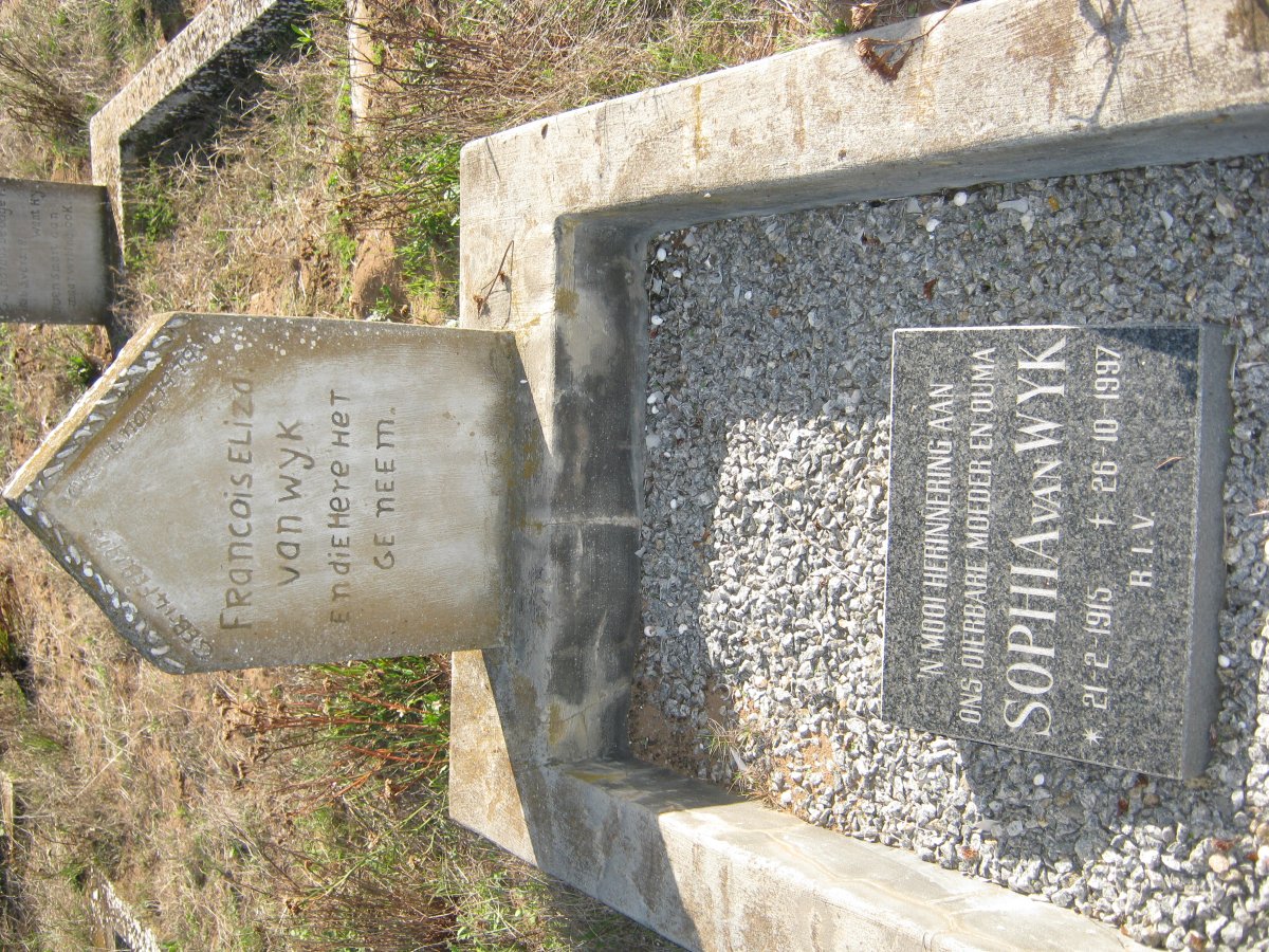 WYK Francois Eliza, van 1915-1979 &amp; Sophia 1915-1997