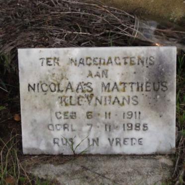 KLEYNHANS Nicolaas Mattheus 1911-1985