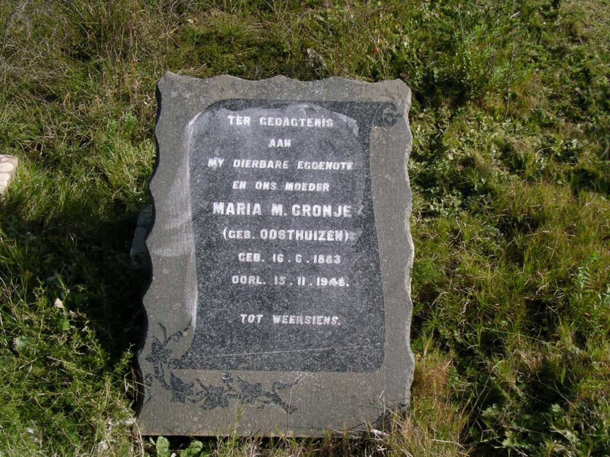CRONJE Maria M. nee OOSTHUIZEN 1883-1945