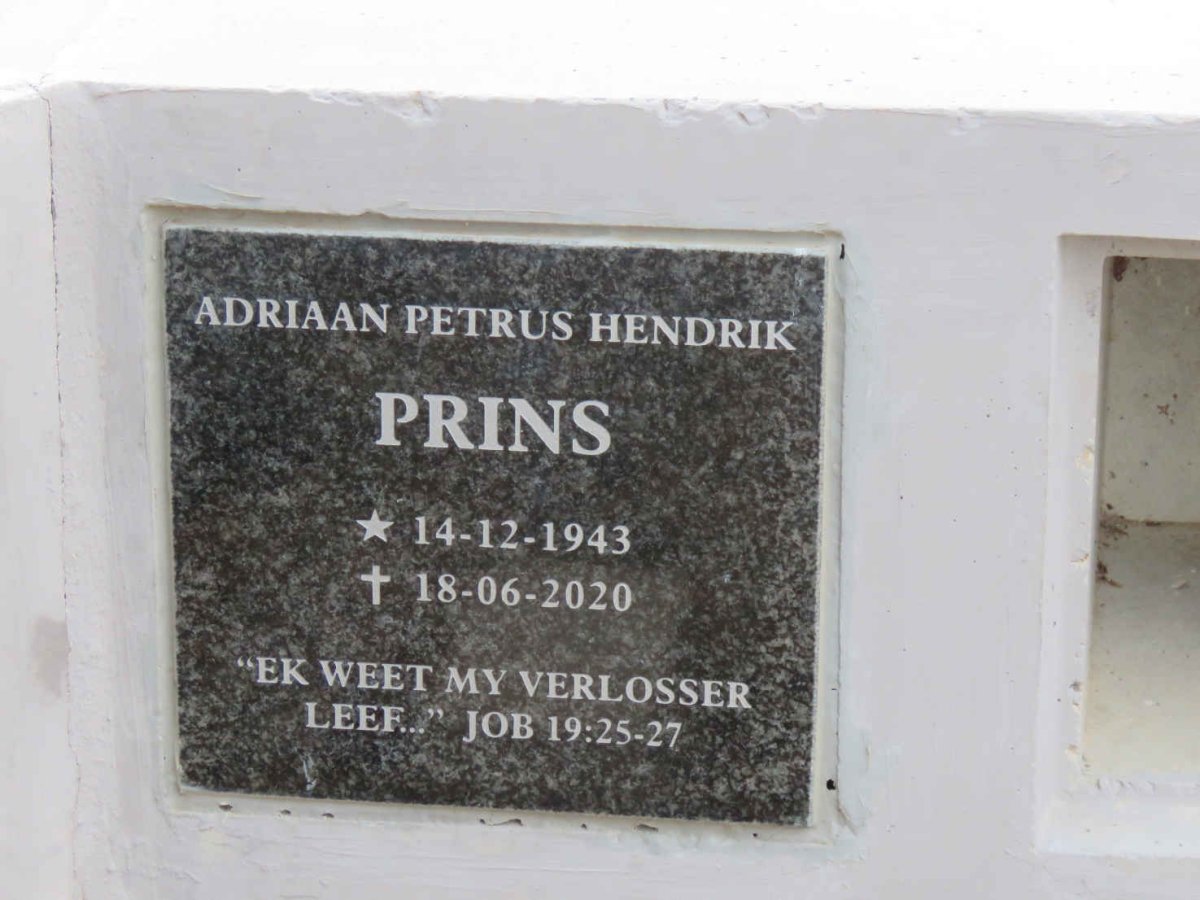 PRINS Adriaan Petrus Hendrik 1943-2020