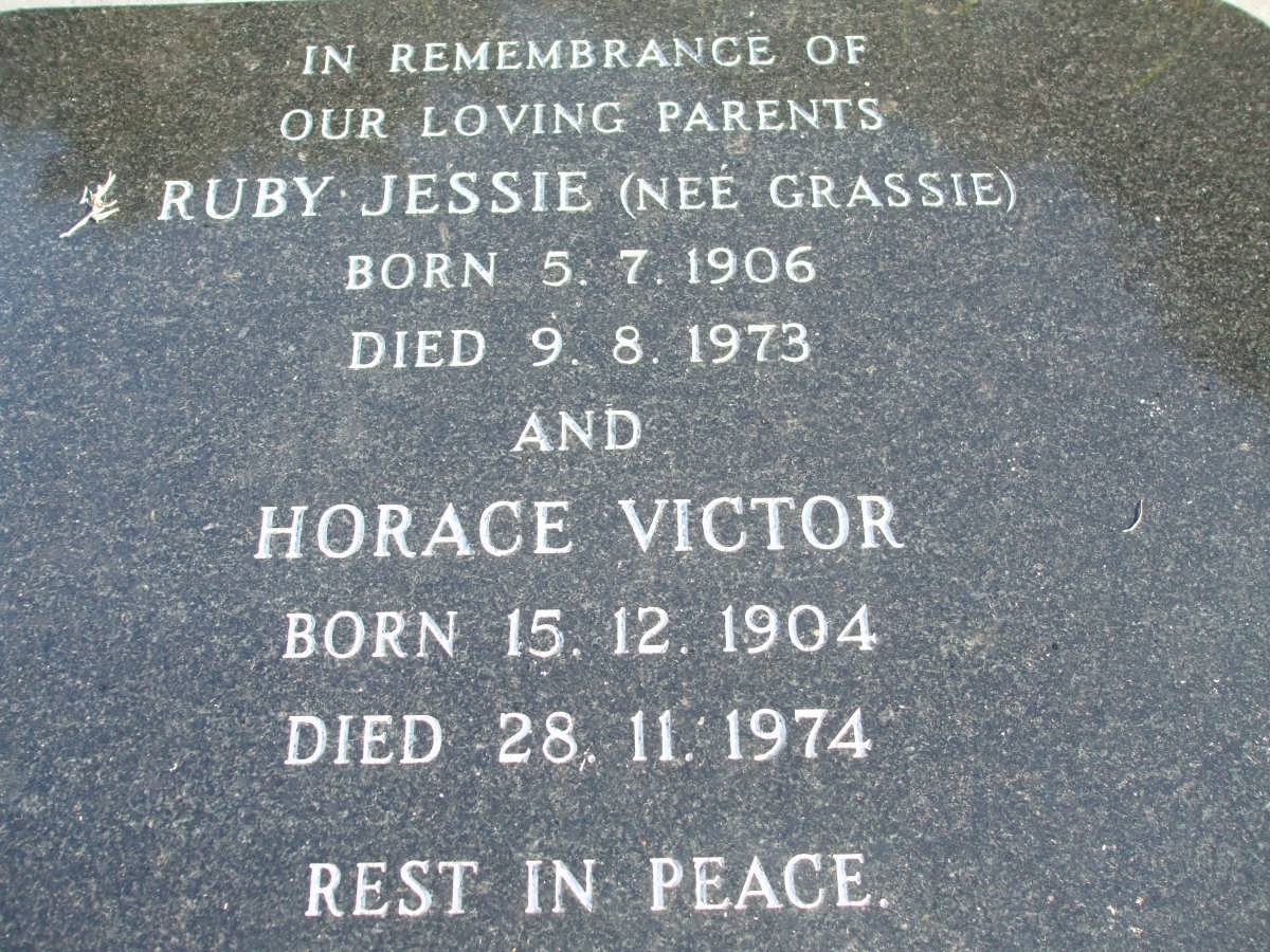 ? Horace Victor 1904-1974 &amp; Ruby Jessie GRASSIE 1906-1976