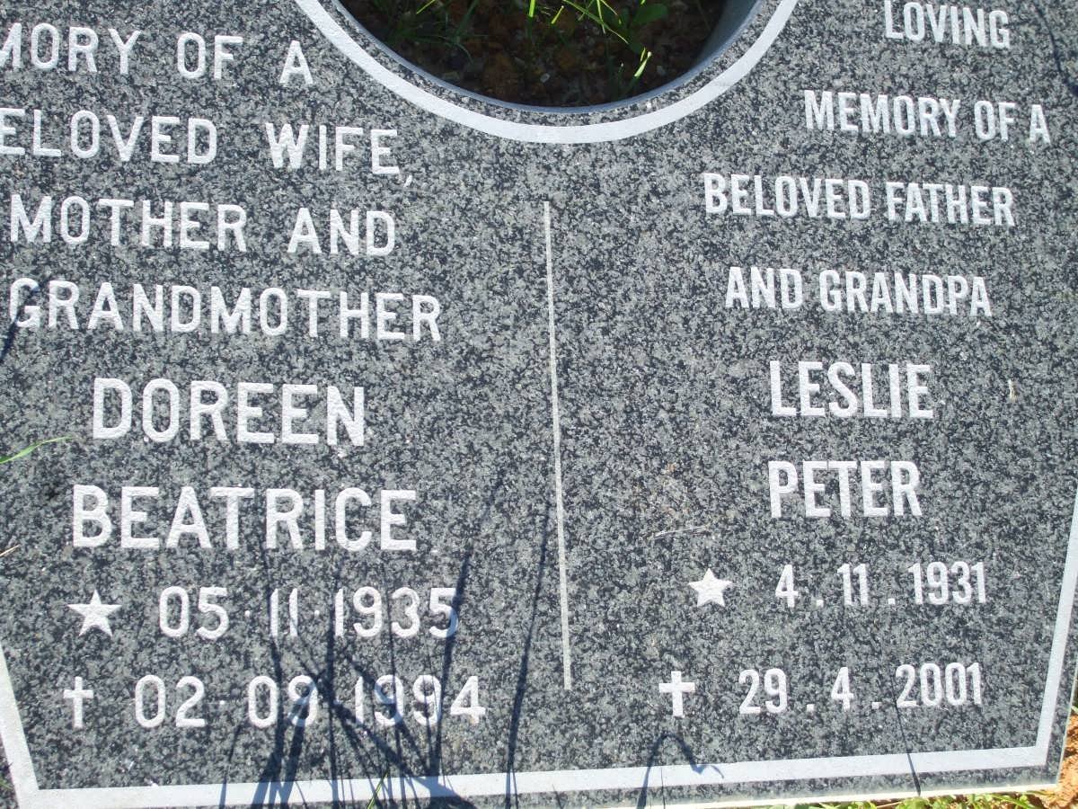 ? Leslie Peter 1931-2001 &amp; Doreen Beatrice 1935-1994